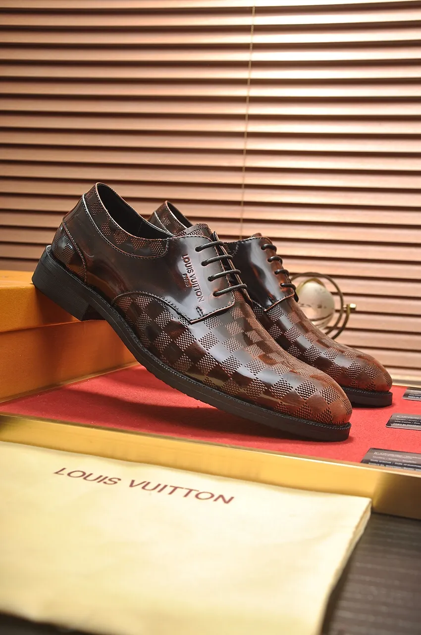 Men's shoes💰460💶【LOUIS VUITTON】(sheepskin lining) new cowhide LV formal shoes🎩🎩❗️🆘made one to one at the counter🎩original quality, imported cowhide upper➕full sheepskin lining➕original rubber outsole, {high quality visible}👣Size: 38-45 (45 custom-made)